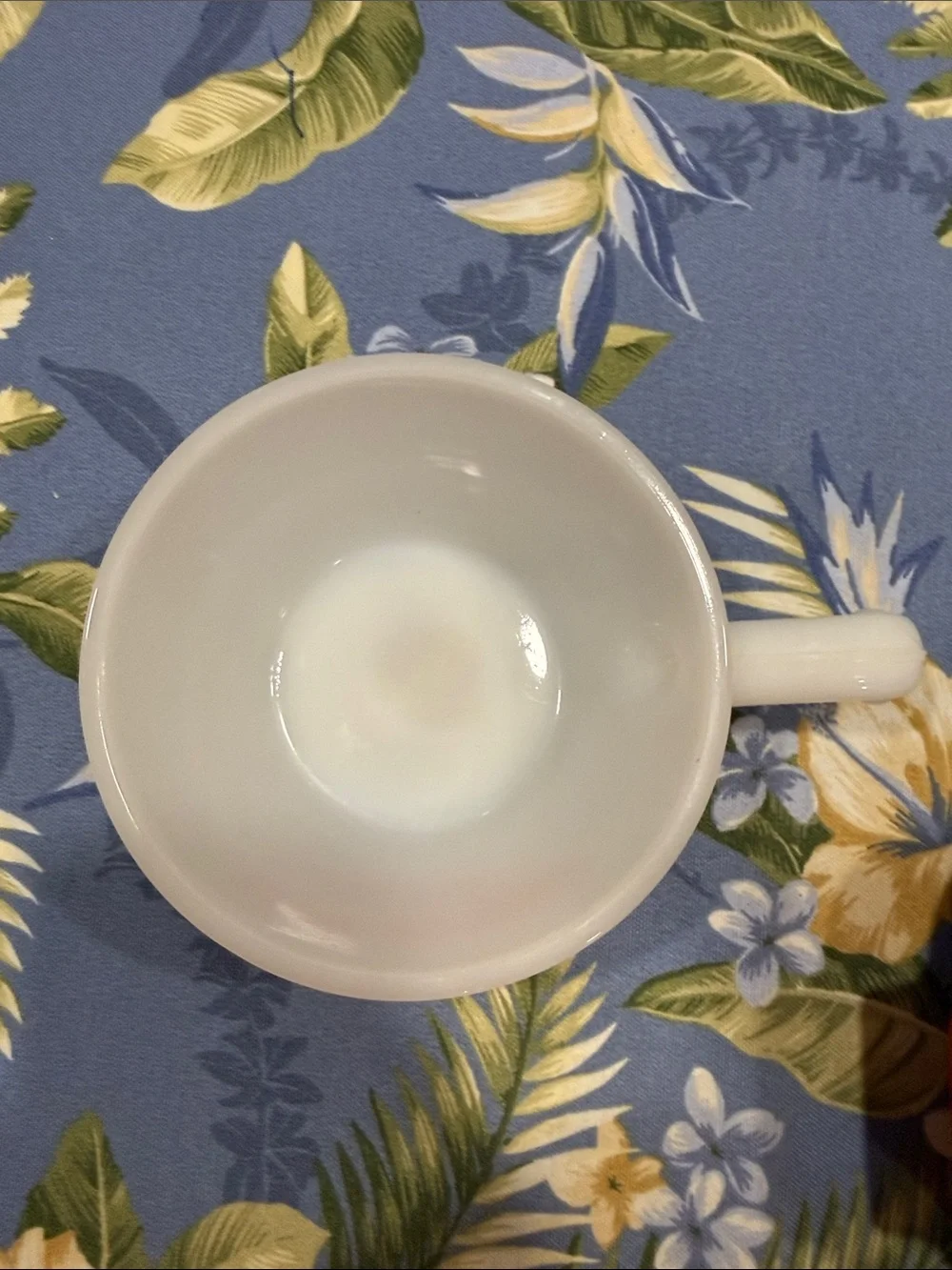 Golden Loaf Bakery Milk Glass Cup - White with Red Logo